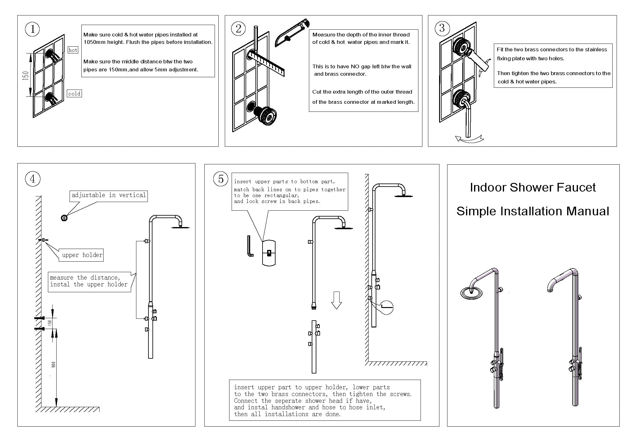 WATERWARE PACIFIC OUTDOOR SHOWER SYSTEM ALL IN ONE - 4 COLOURS
