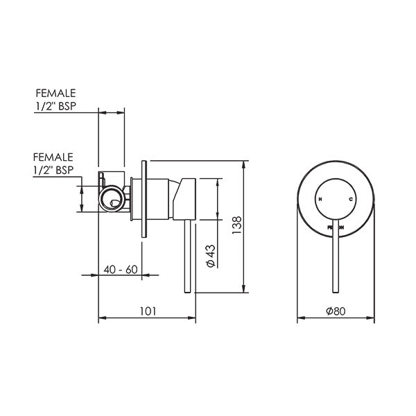 felton-linea-rain-shower-column-spec-sheet