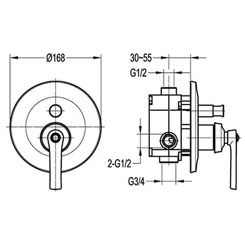 LIBERTY SHOWER DIVERT MIXER SPEC