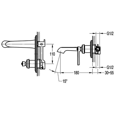 LIBERTY WALL BASIN MIXER SPEC