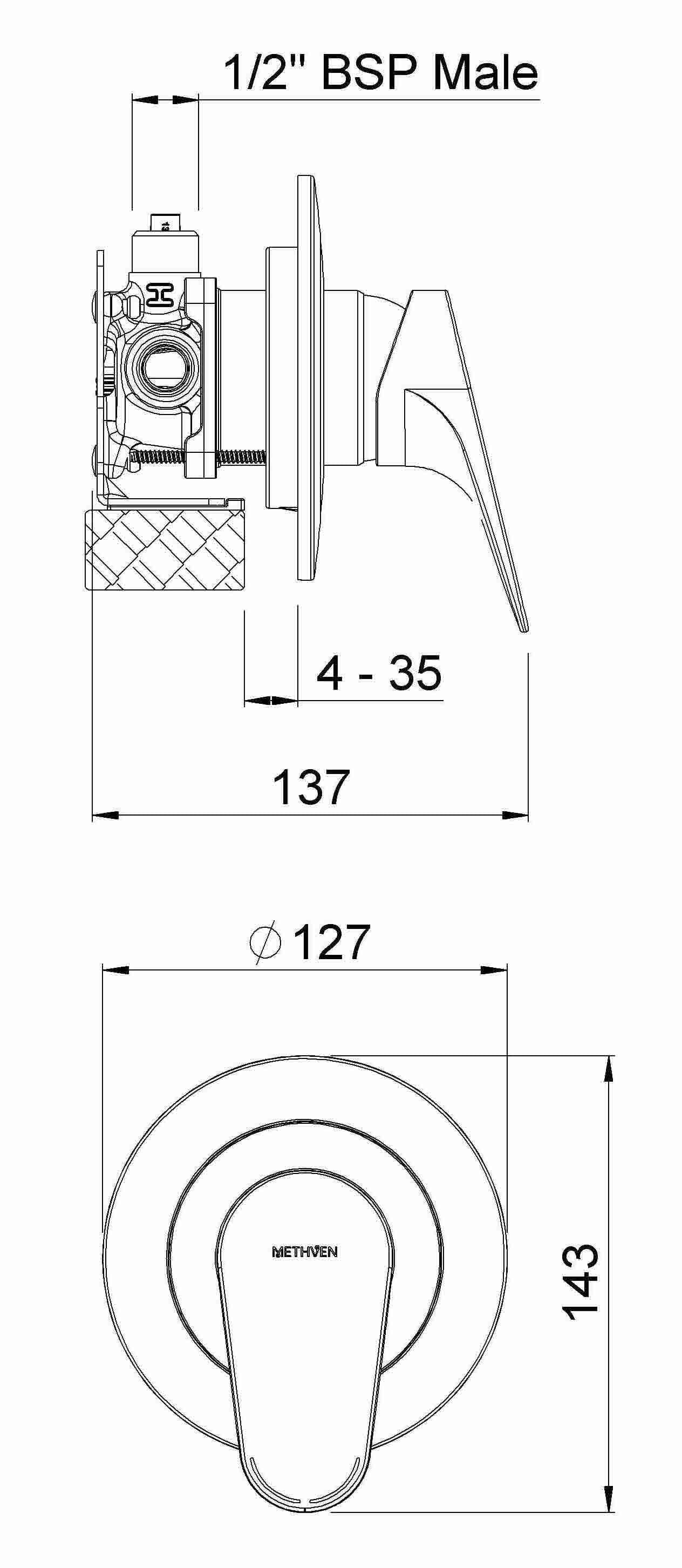METHVEN MAKU FASTFLOW II SHOWER MIXER