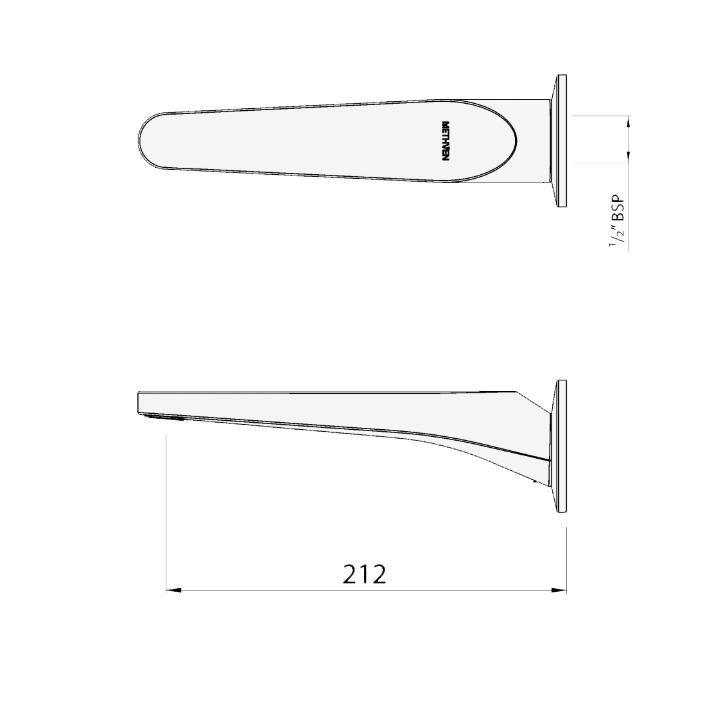 METHVEN MAKU WALL MOUNTED BATH SPOUT