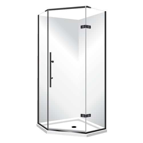 ELITE FRAMELESS LUXURY SWING DOOR QUAD SHOWER - 2 SIZES - 2 COLOUR