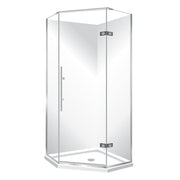 Elite Frameless Luxury Swing Door Quad Shower - 2 Sizes - 2 Colour