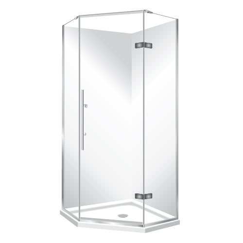 ELITE FRAMELESS LUXURY SWING DOOR QUAD SHOWER - 2 SIZES - 2 COLOUR