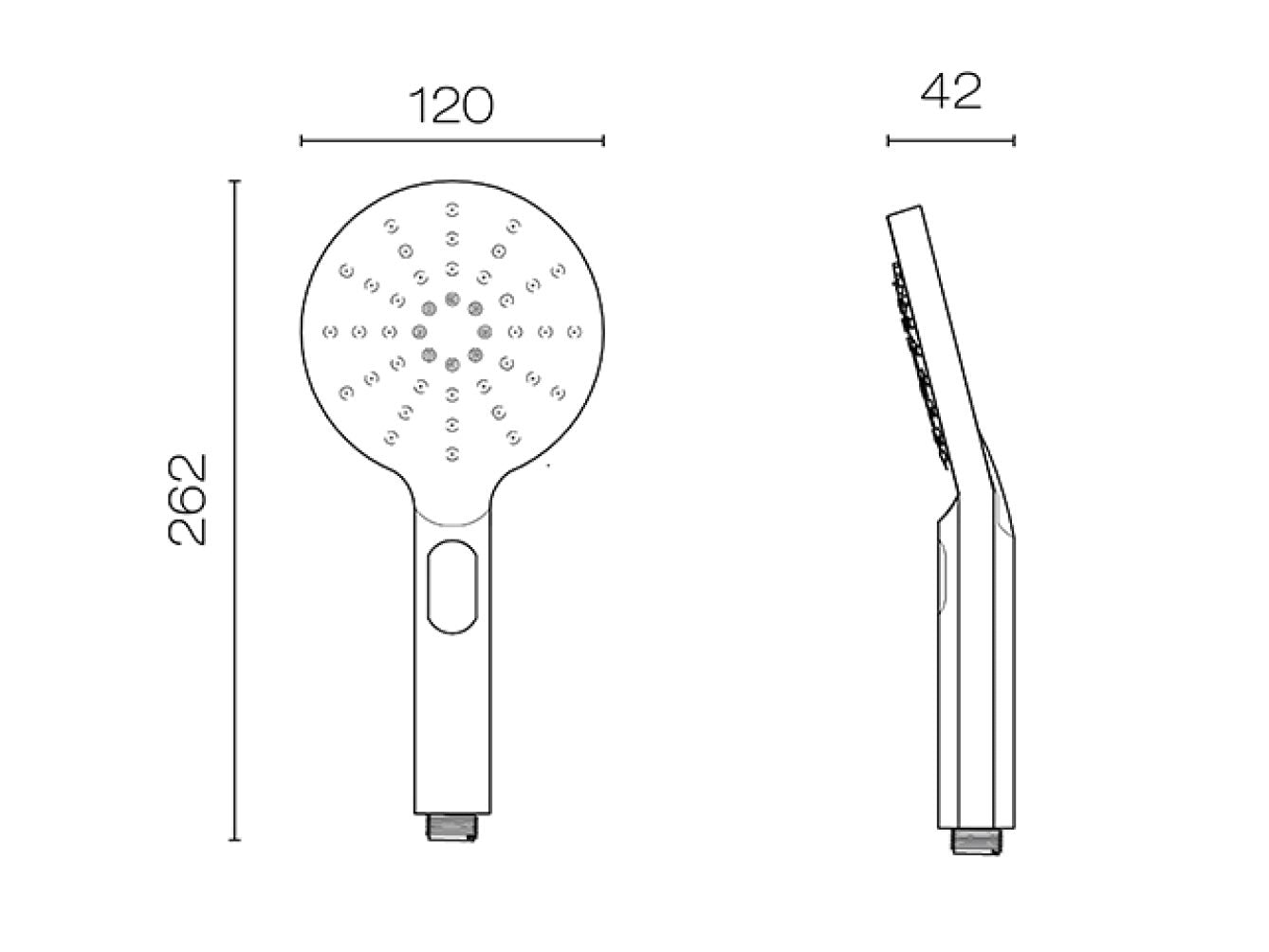 CODE SQUARE OR ROUND REPLACEMENT SHOWER HAND PIECE - 5 COLOURS