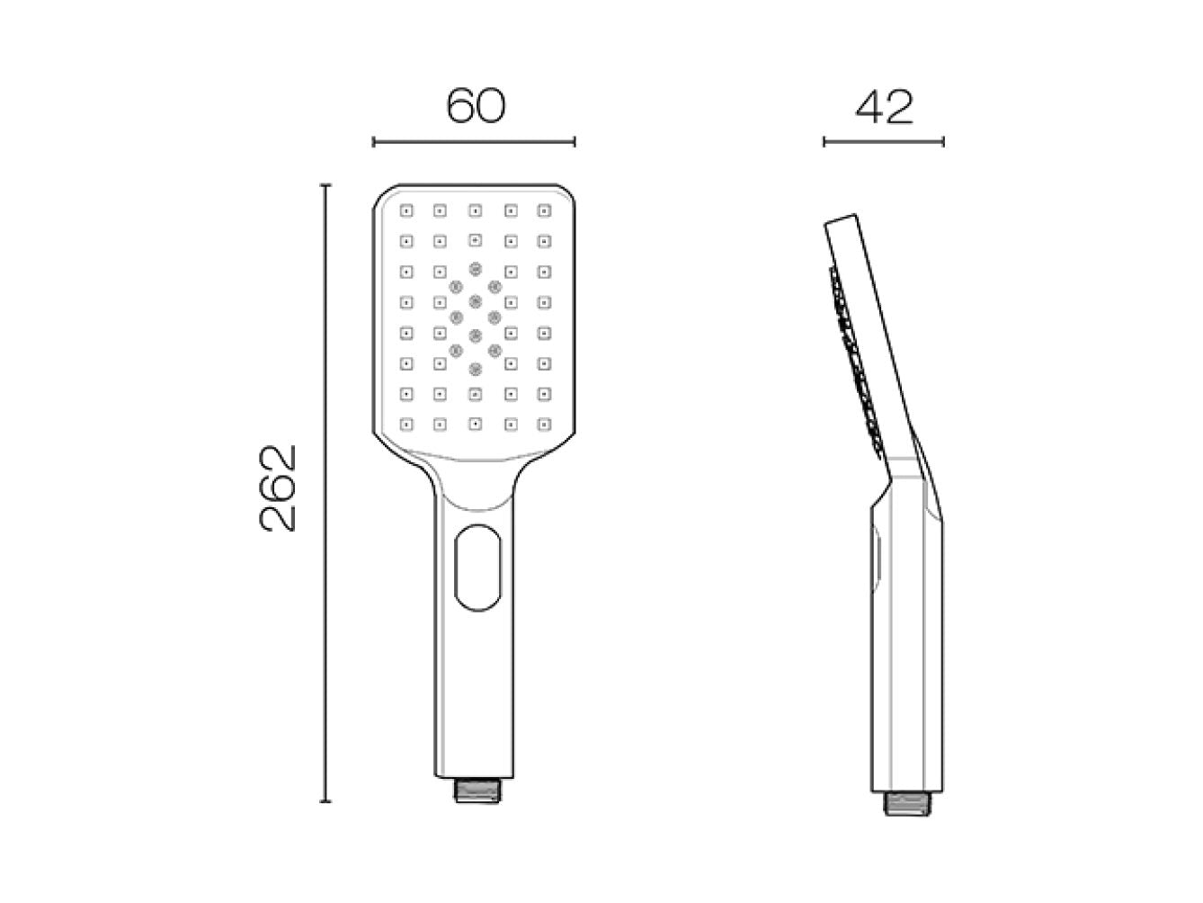 CODE SQUARE OR ROUND REPLACEMENT SHOWER HAND PIECE - 5 COLOURS