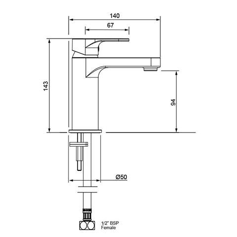 METHVEN GLIDE BASIN MIXER SPEC