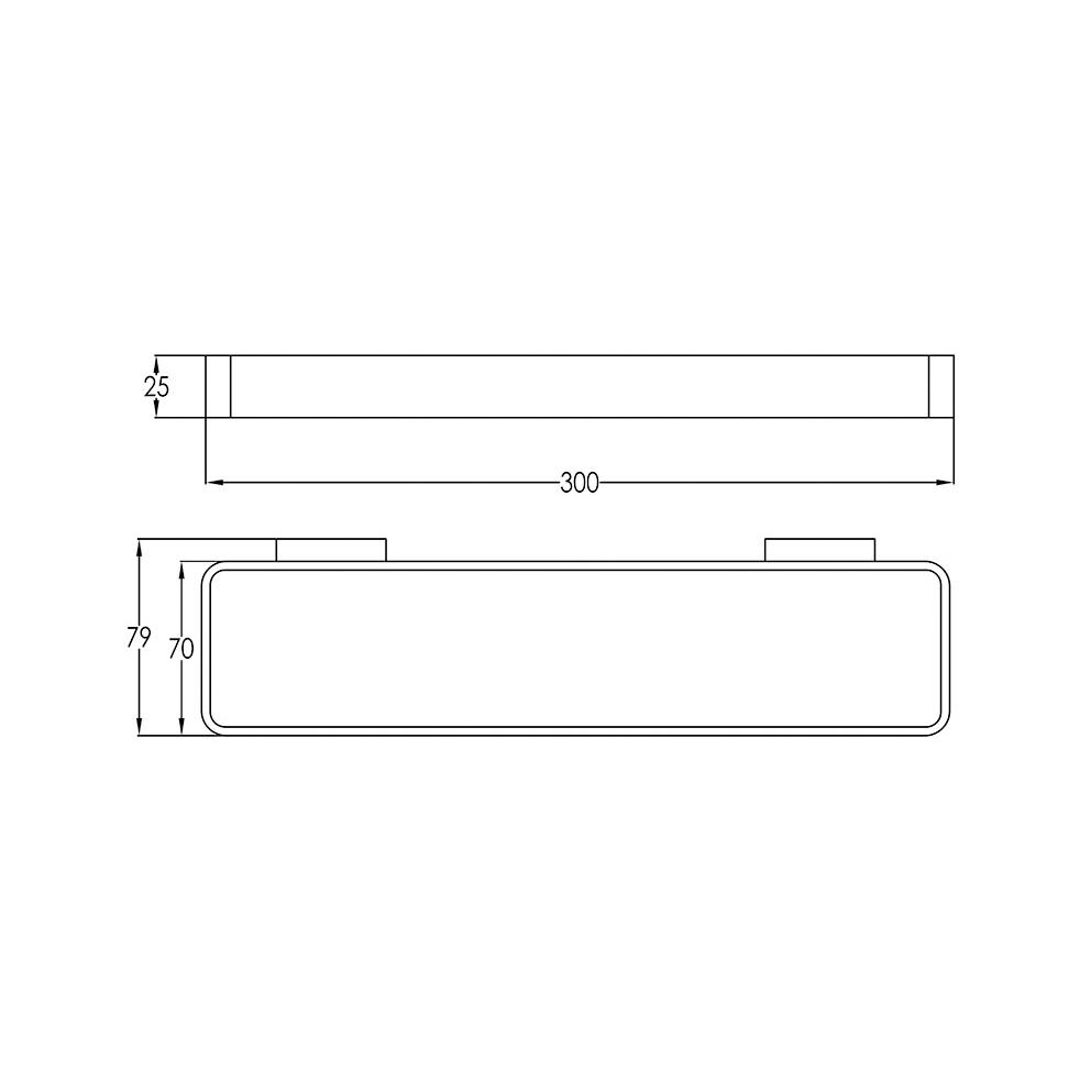 WATERWARE SCARAB SHORT TOWEL RAIL 300MM BRUSHED BRASS