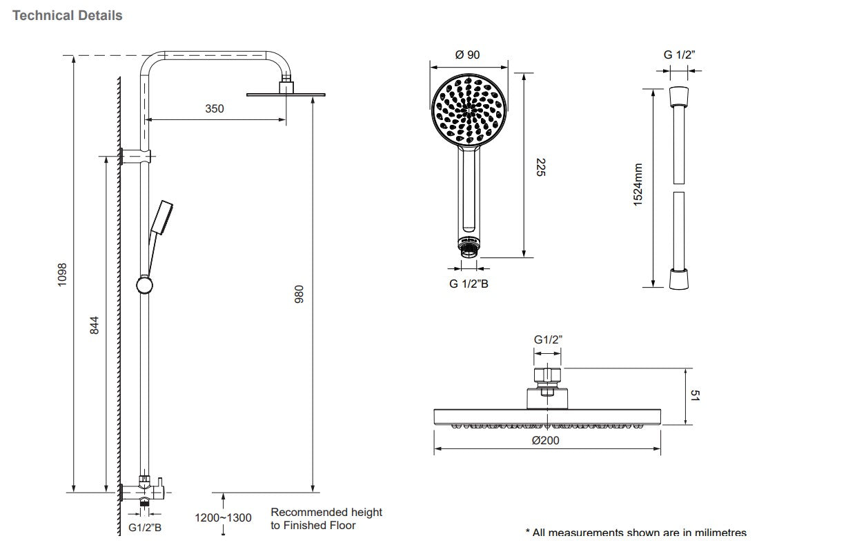 ENGLEFIELD STUDIO II DUAL RAIN SHOWER