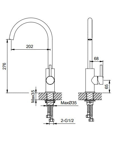 voda-storm-gooseneck-sink-mixer-cold-start-spec-sheet
