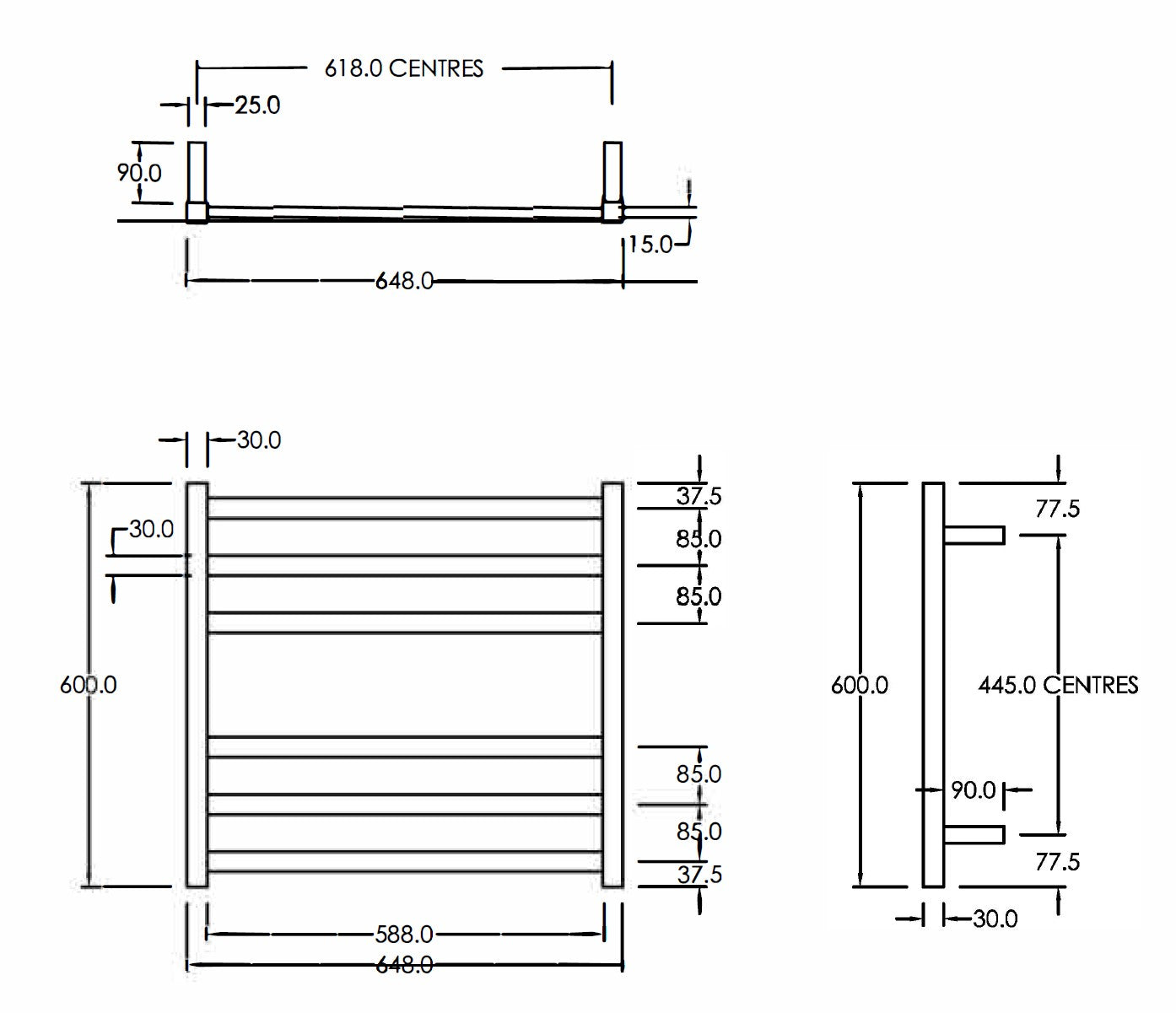 code-square-heated-towel-ladders-600-spec-sheet