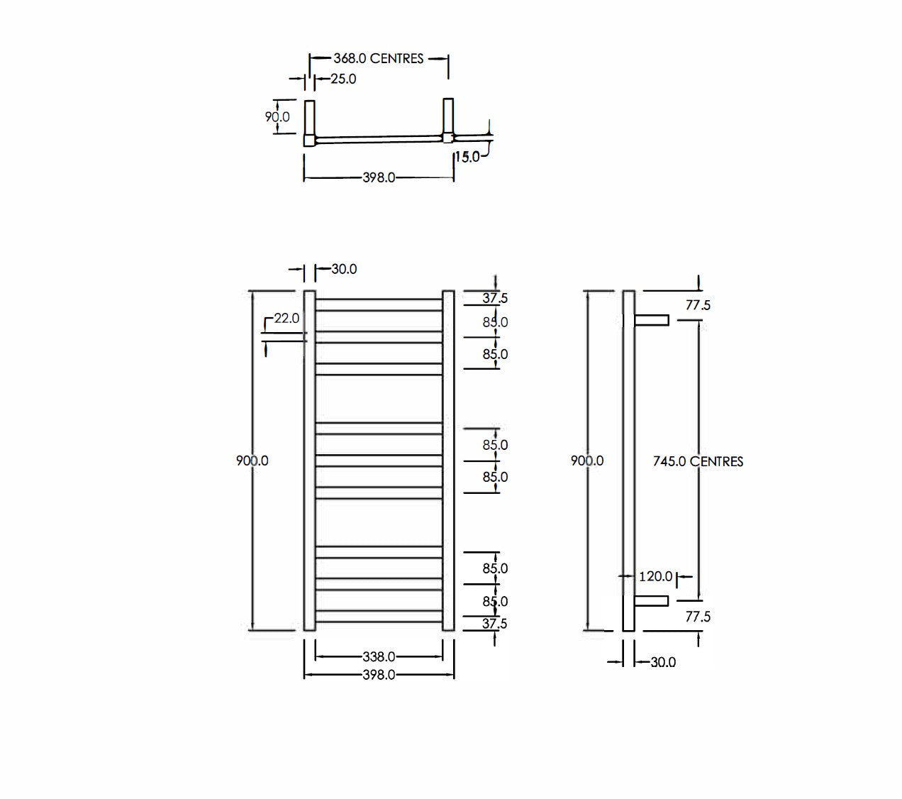 code-square-heated-towel-ladder-900-spec-sheet