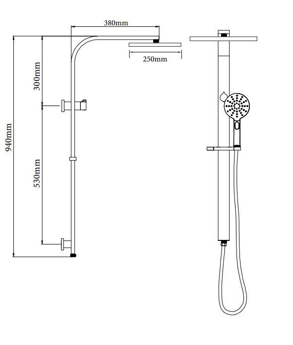VODA ECLIPSE SHOWER COLUMN | SQUARE