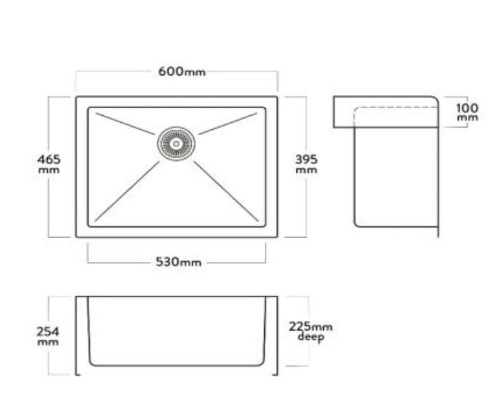 mercer-butler-single-bowl-stainless-steel-sink-spec-sheet