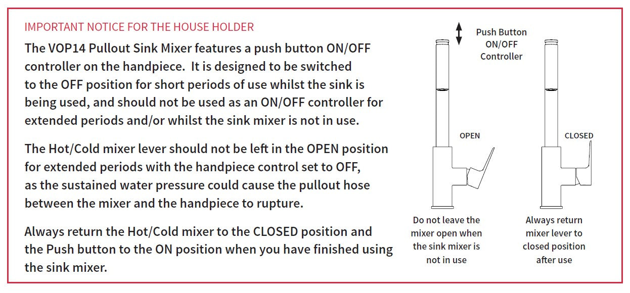 VODA OLYMPIA GOOSENECK PULL DOWN SINK MIXER - 4 COLOURS