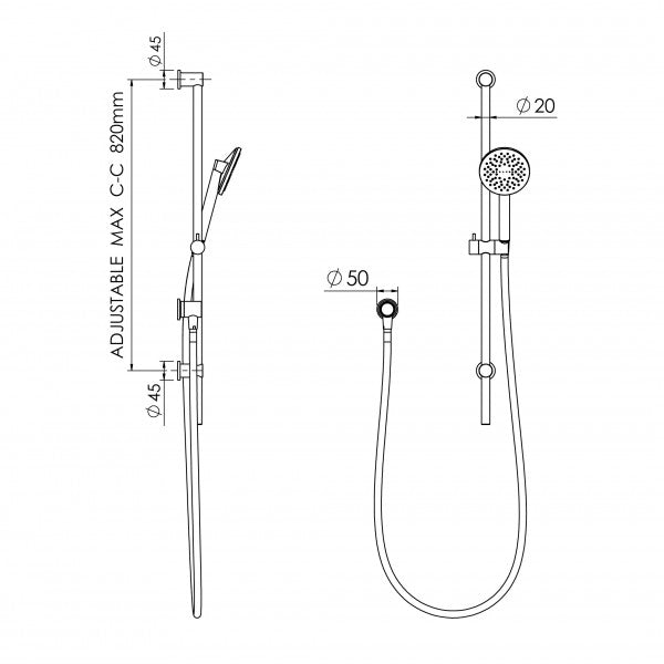 felton-tate-conventional-shower-column-spec-sheet