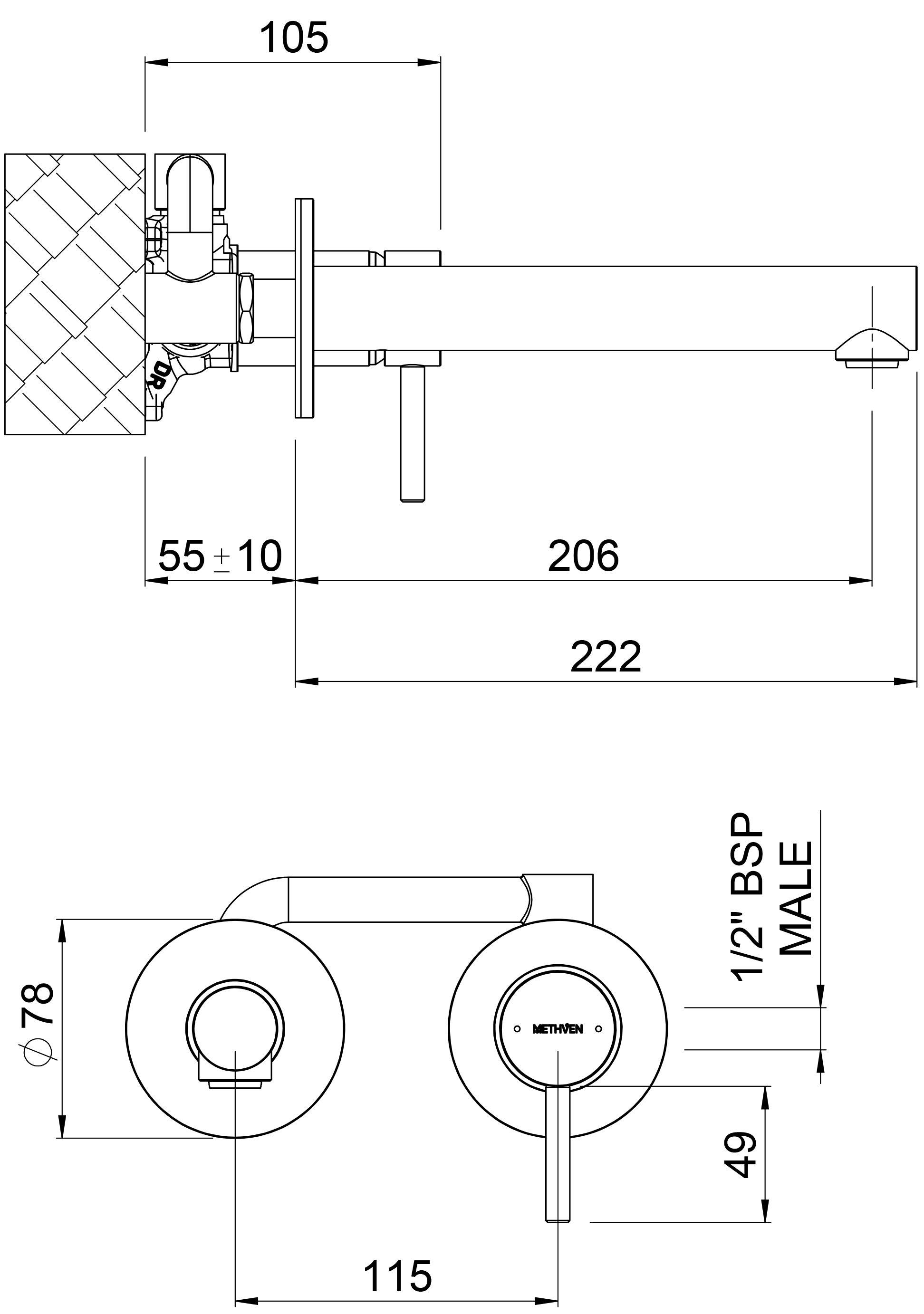 methven-turoa-wall-mount-basin-mixer-spec-sheet