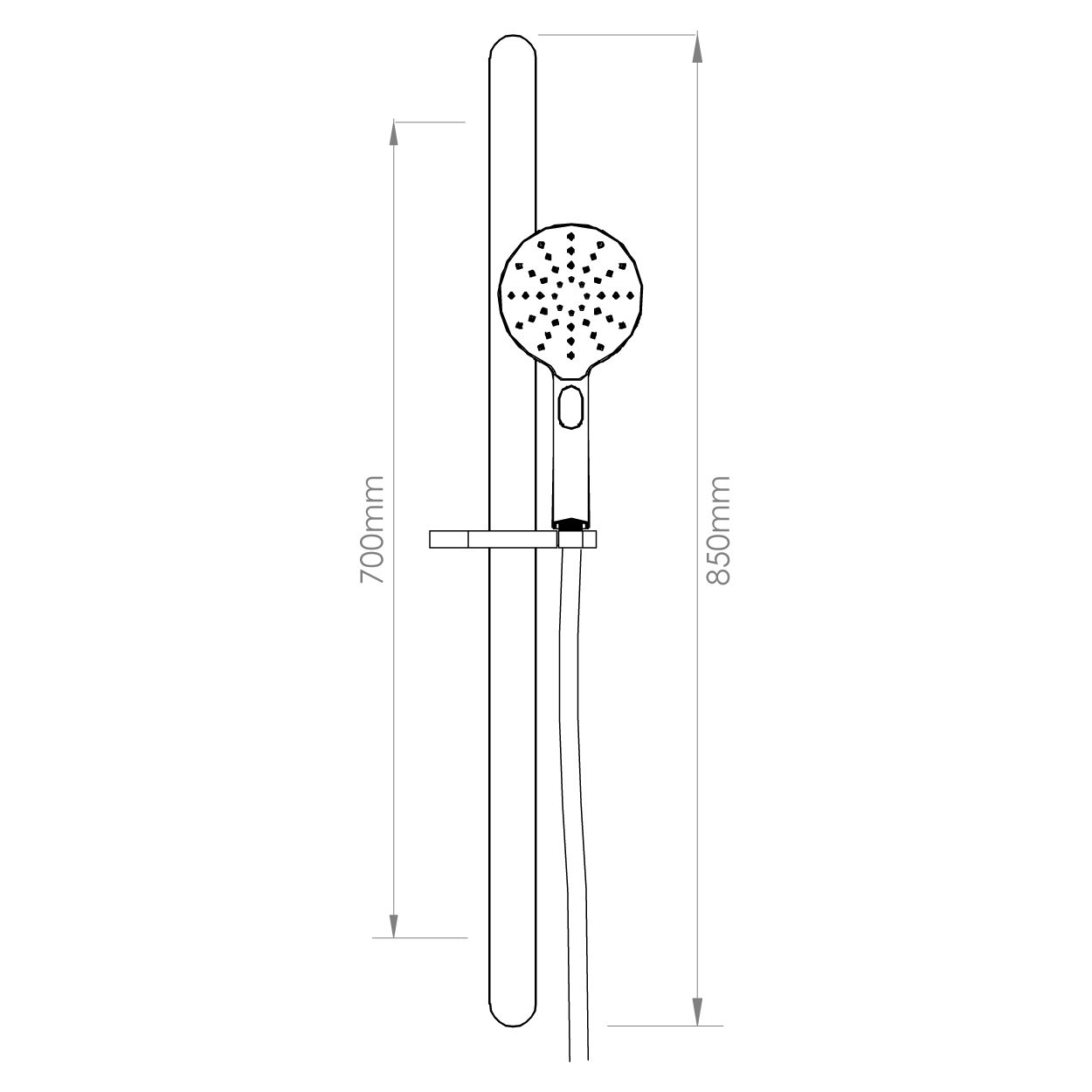 Voda Eclipse 3 Function Shower Slide Black - Round Or Square