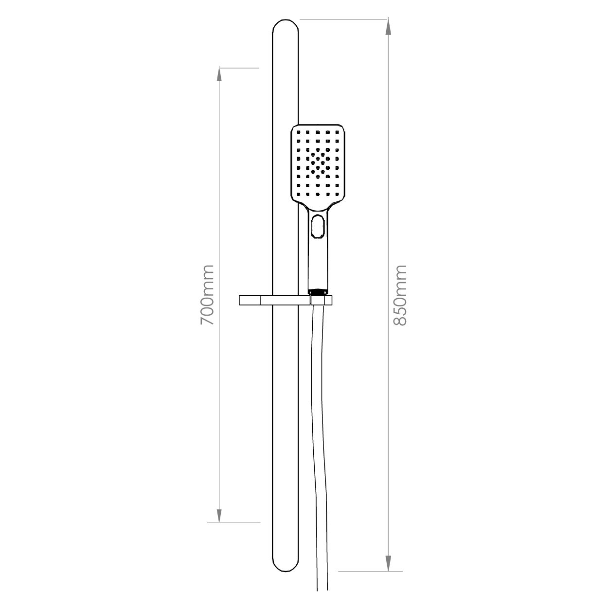 Voda Eclipse 3 Function Shower Slide Black - Round Or Square