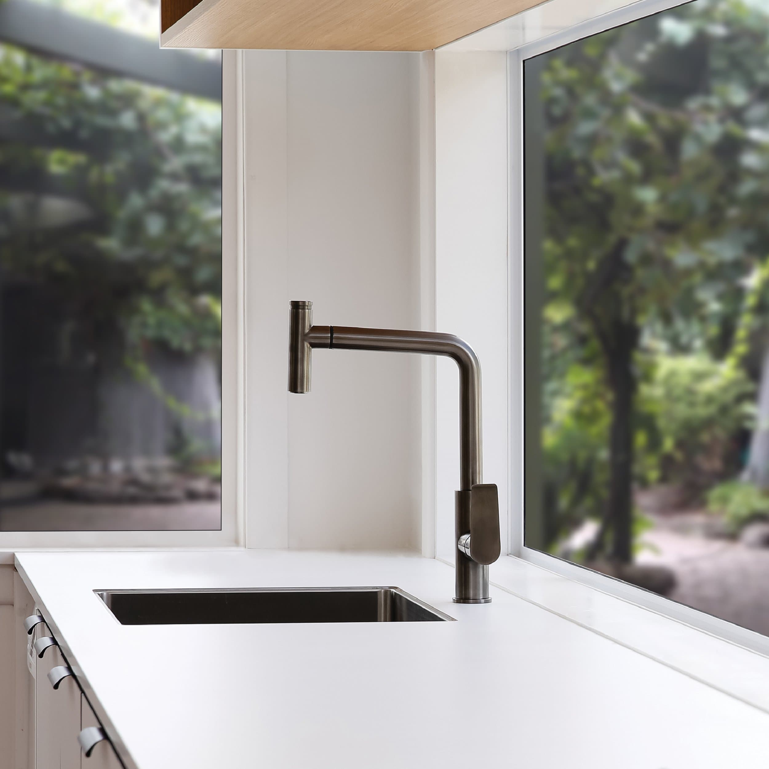 VODA OLYMPIA GOOSENECK PULL DOWN SINK MIXER - 4 COLOURS