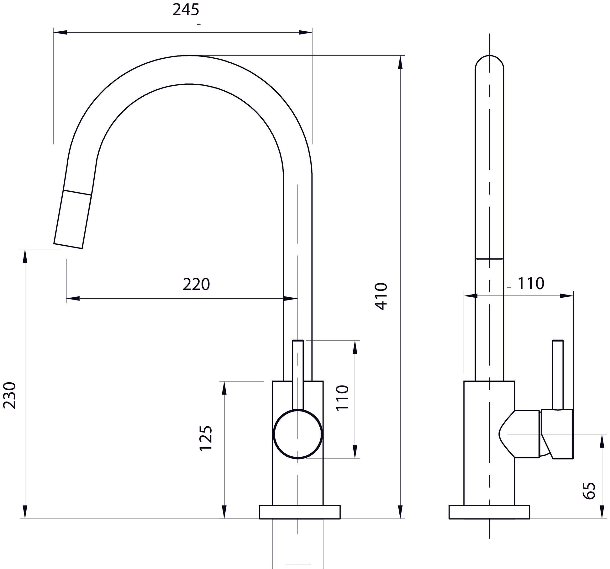 voda-storm-minimalist-pullout-sink-mixer-spec-sheet