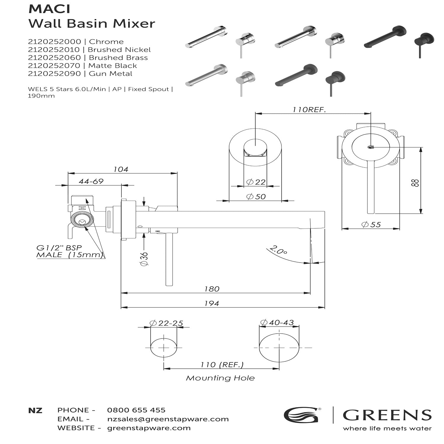 maci-wall-basin-mixer-face-plate-line-drawings