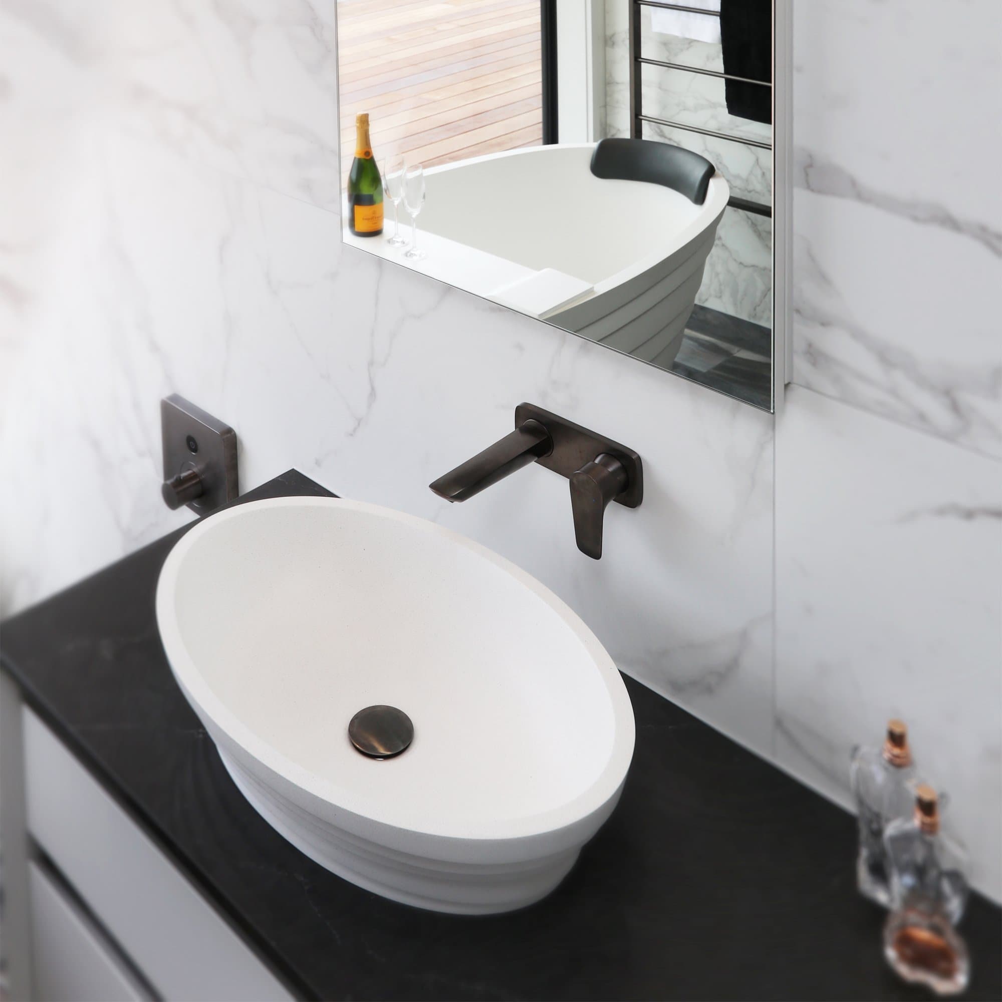 HANSGROHE TALIS E WALL MOUNTED 165MM BASIN MIXER SET GUNMETAL