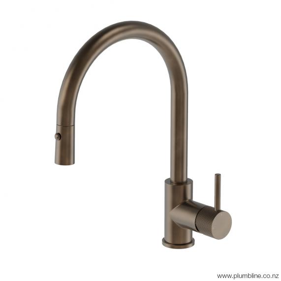 plumbline-buddy-kitchen-mixer-round-spout-with-pull-out-spray-aged-brass