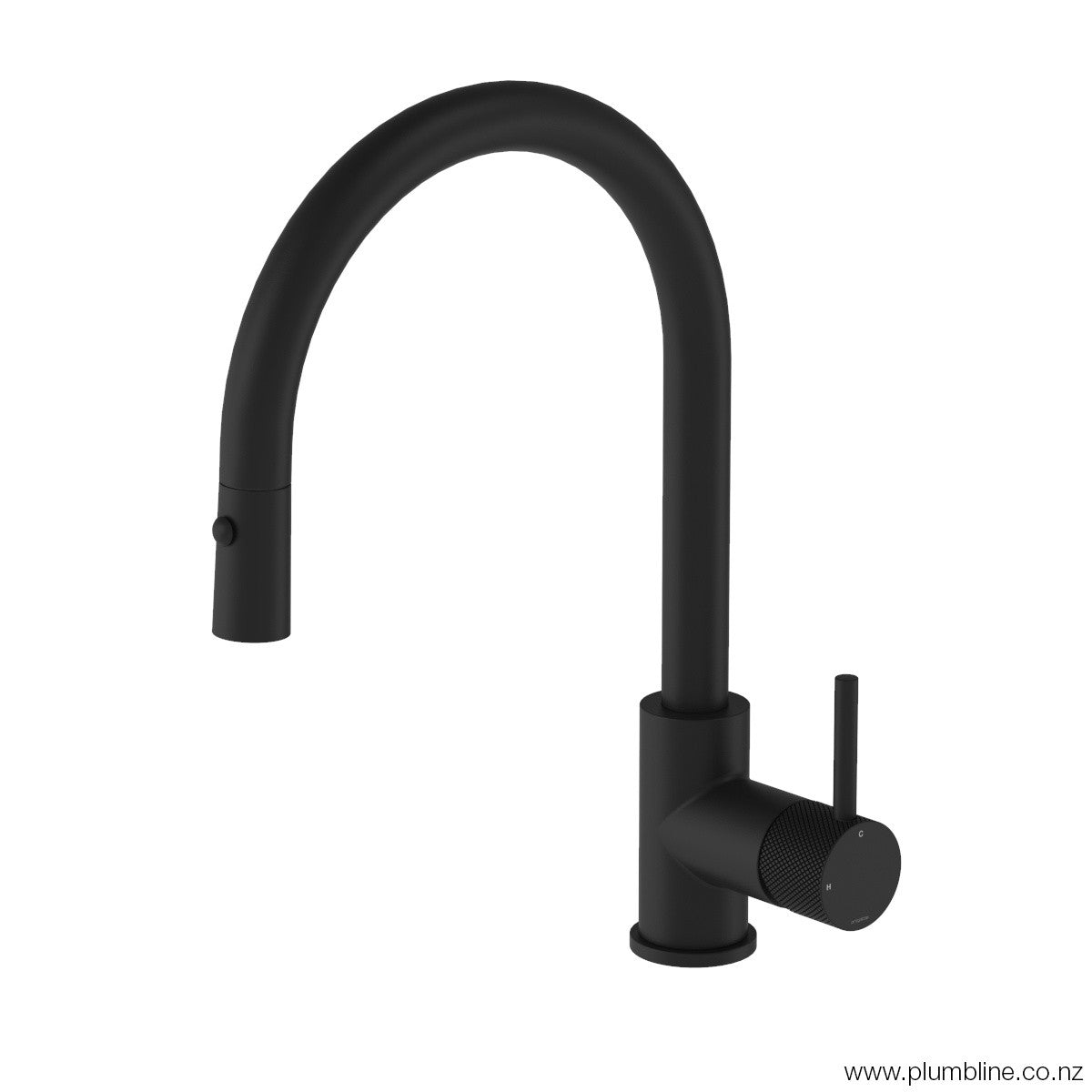 plumbline-buddy-kitchen-mixer-round-spout-with-pull-out-spray-matte-black