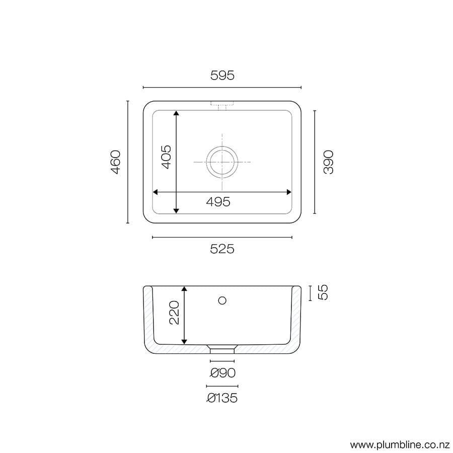 shaws-classic-600-butler-sink-spec-sheet