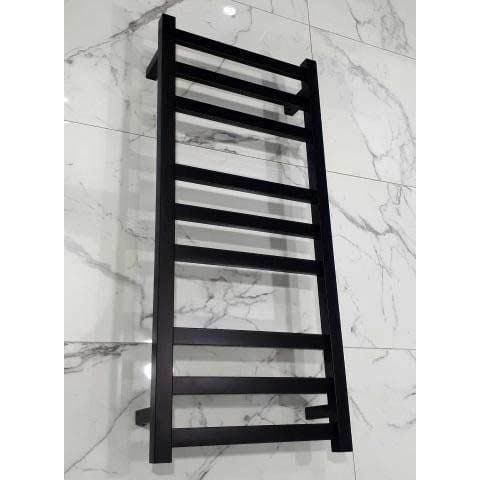 ELITE SQUARE HEATED TOWEL LADDER 900X400MM BLACK