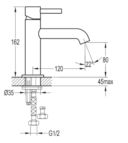 waterware-elisa-slim-standard-basin-mixer-chrome-spec-sheet