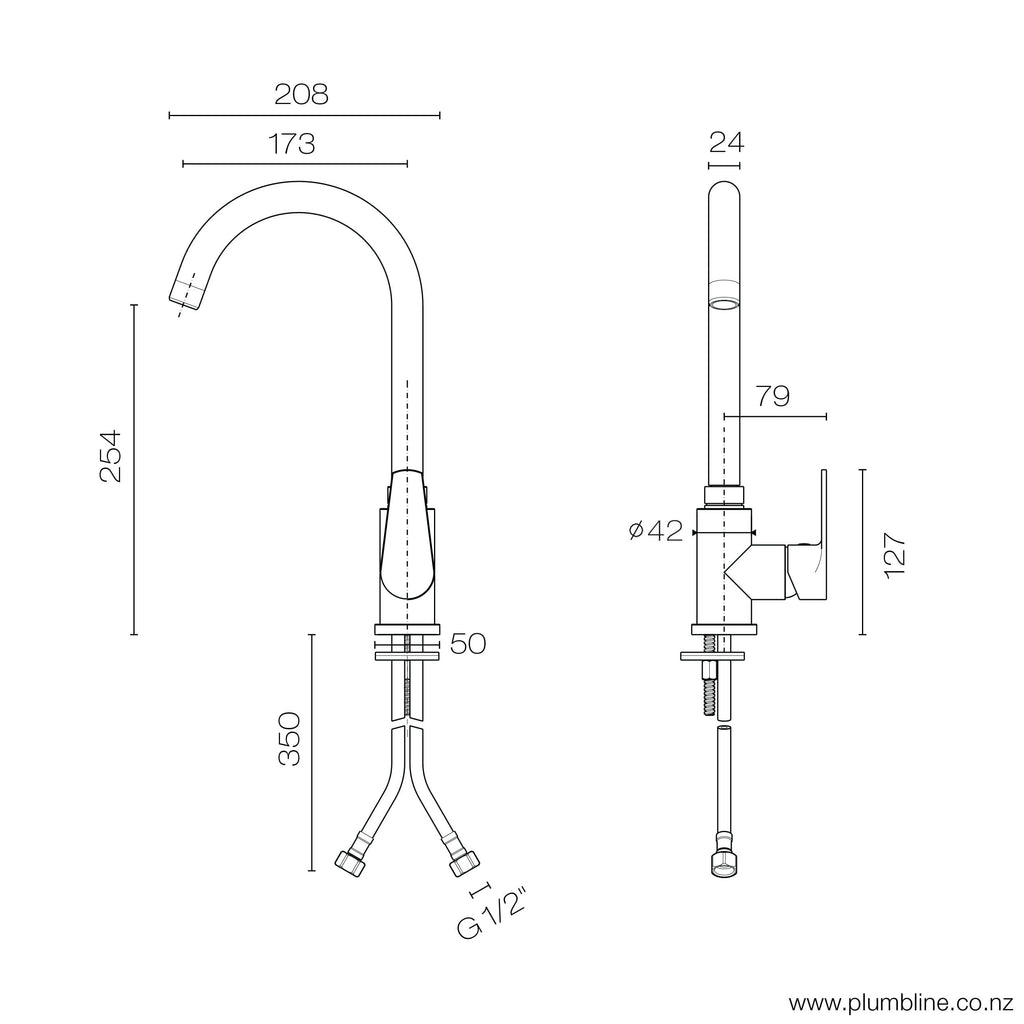 plumbline-progetto-ecostyle-kitchen-mixer-spec-sheet