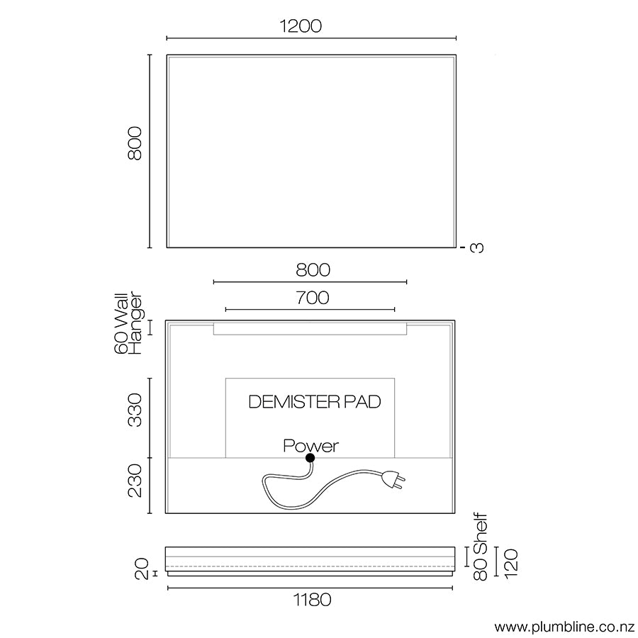 plumbline-frame-1200-led-mirror-with-shelf-spec-sheet