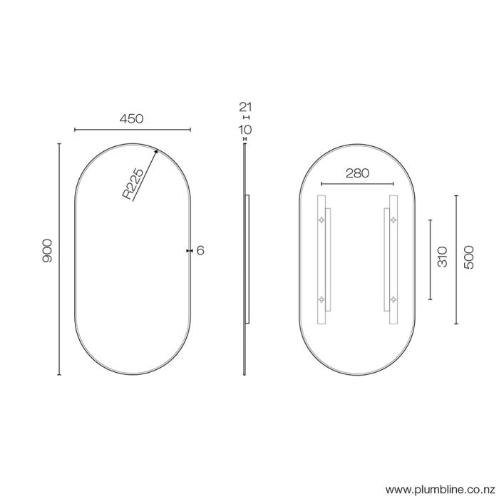 plumbline-frame-450-pill-mirror-black-framed-spec-sheet