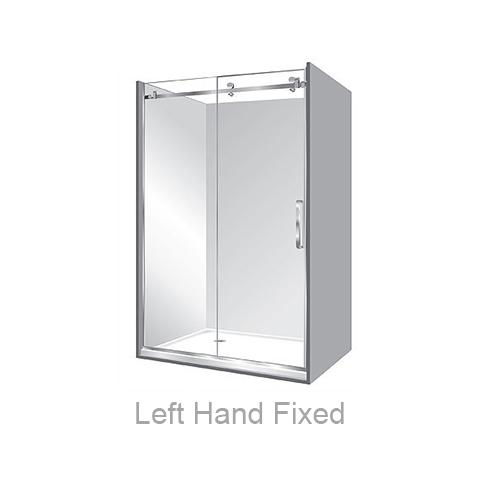 ACRYLIC LUXURY FRAMELESS SLIDING SHOWER KIT - ALCOVE