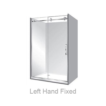 ACRYLIC LUXURY FRAMELESS SLIDING SHOWER KIT - ALCOVE