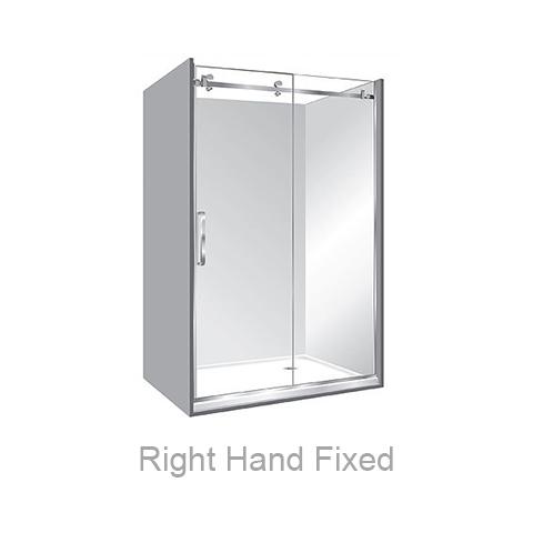 ACRYLIC LUXURY FRAMELESS SLIDING SHOWER KIT - ALCOVE