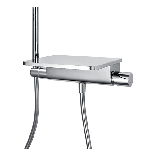 WATERWARE MODERN WALL MOUNTED WATERFALL BATH SPOUT WITH HAND SPRAY