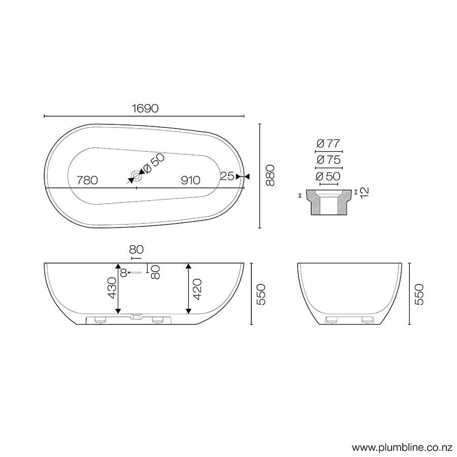 plumbline-niagara-egg-freestanding-bath-matte-white-1690-spec-sheet