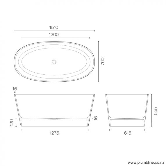 niagara-verona-freestanding-bath-matte-white-spec-sheet