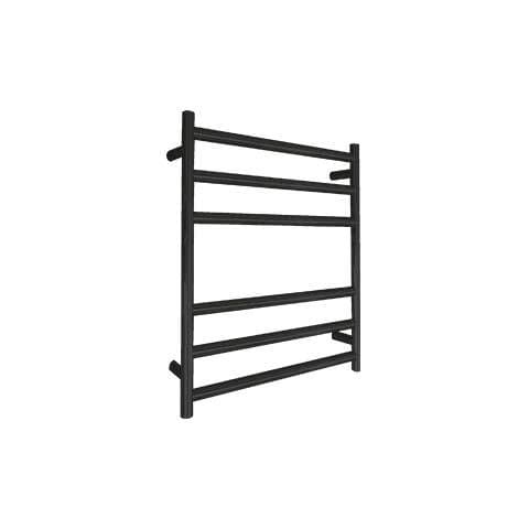 ELITE ROUND HEATED TOWEL LADDER 600X500MM BLACK