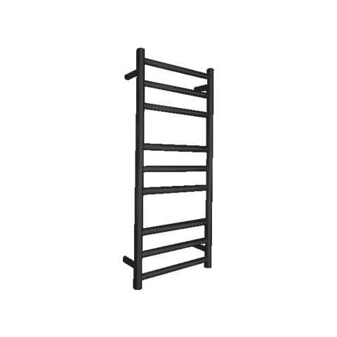 ELITE ROUND HEATED TOWEL LADDER 900X400MM BLACK