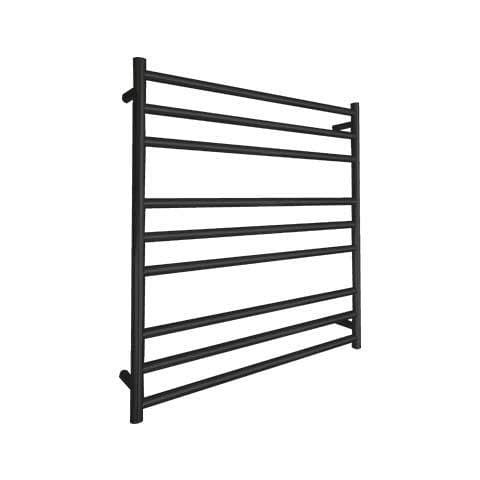 ELITE ROUND HEATED TOWEL LADDER 900X850MM BLACK