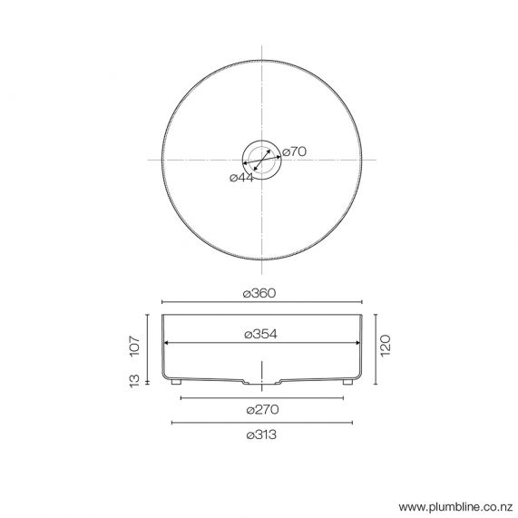 PLUMBLINE OLI ROUND STAINLESS STEEL BASINS - 3 COLOURS
