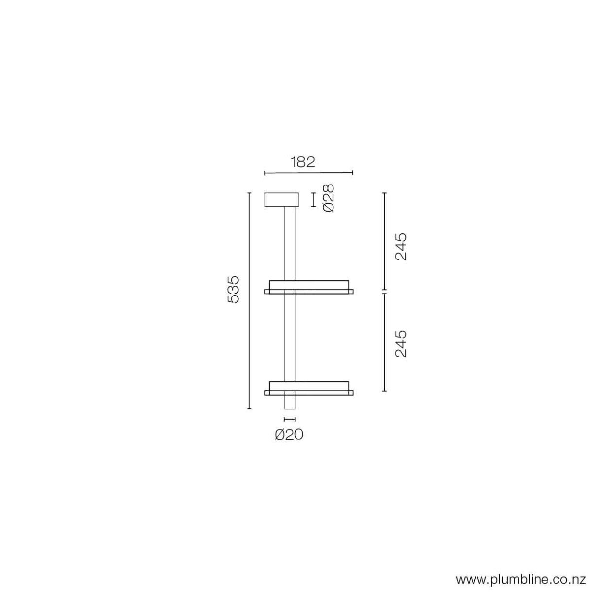 plumbline-glass-2-tier-shower-caddy-spec-sheet