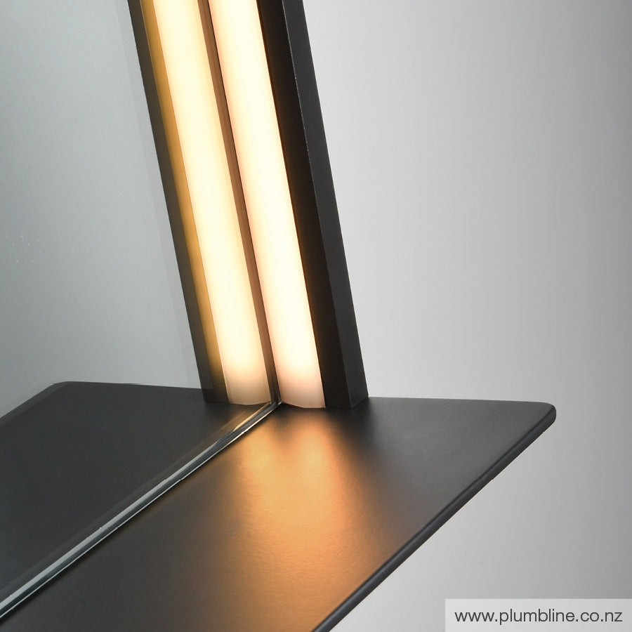 plumb line-frame-1000-led-mirror-with-shelf-detail