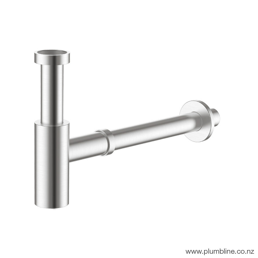 PLUMBLINE SWISS DELUXE BOTTLE TRAP 32MM BRUSHED STAINLESS