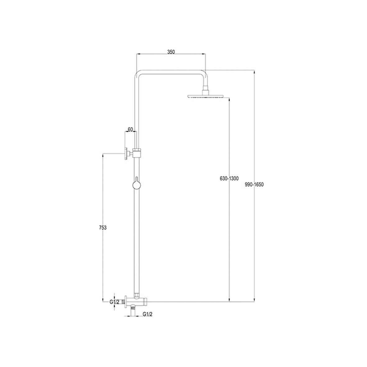 WATERWARE SCARAB SHOWER COLUMN BRUSHED BRASS